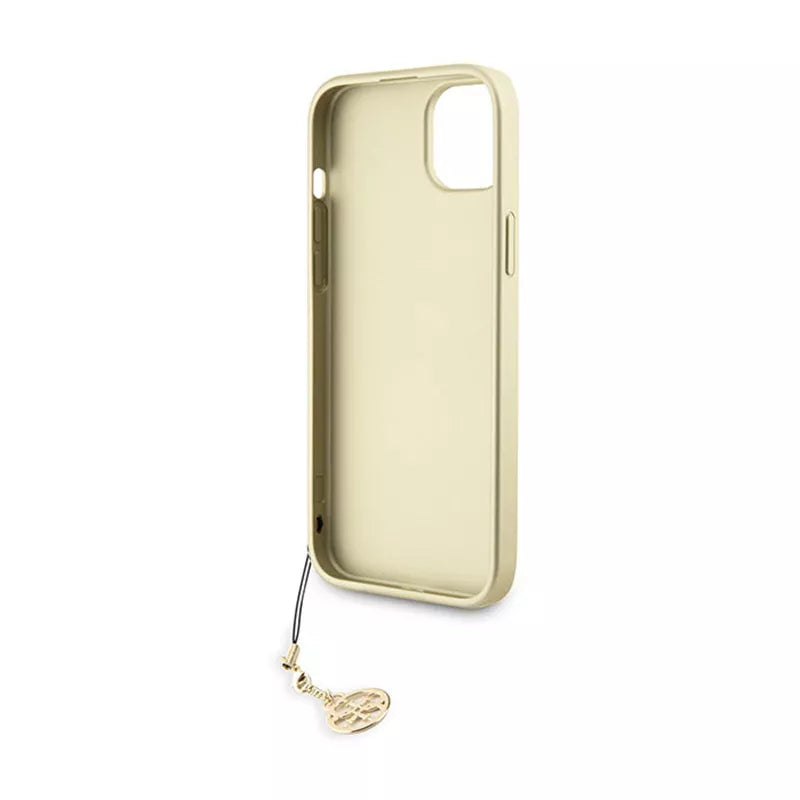 Guess 4G Charms Collection – iPhone 15 Plus dėklas (rudas)