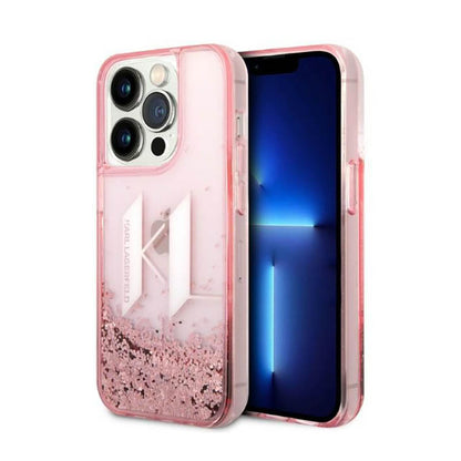 Karl Lagerfeld Liquid Glitter Big Logo dėklas – dėklas iPhone 14 Pro (rožinis)