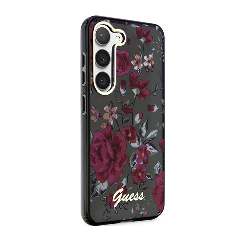 Guess Flower Collection - dėklas, skirtas Samsung Galaxy S23 (chaki)