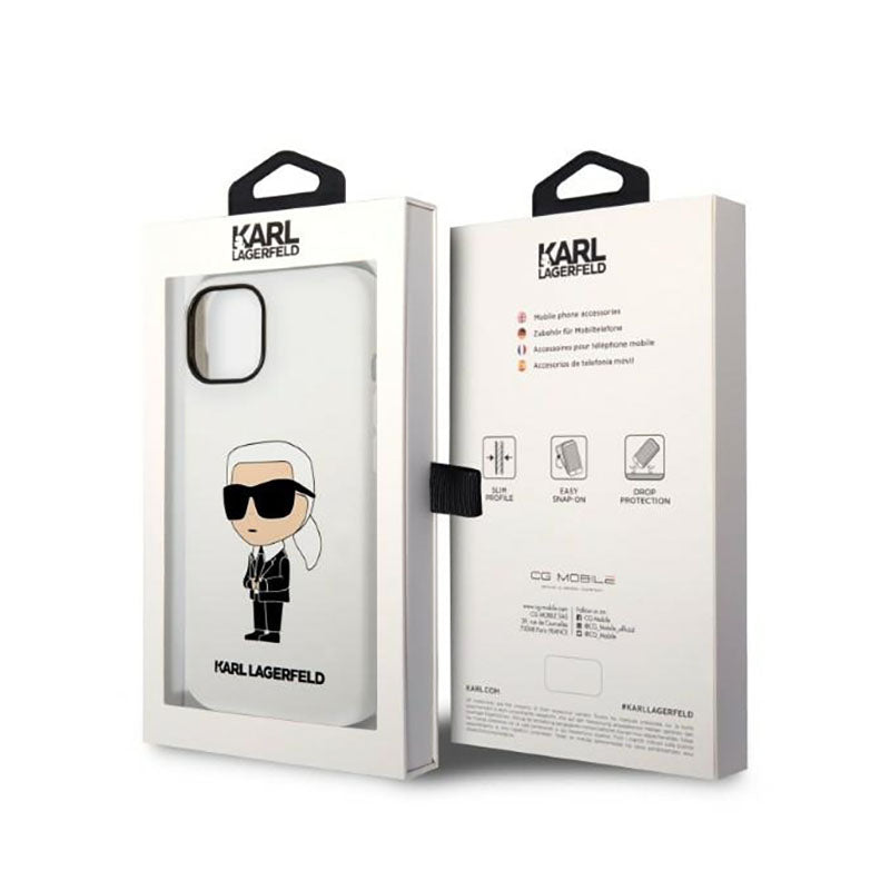 Karl Lagerfeld Silikoninis NFT Ikonik – dėklas skirtas iPhone 14 Plus (baltas)