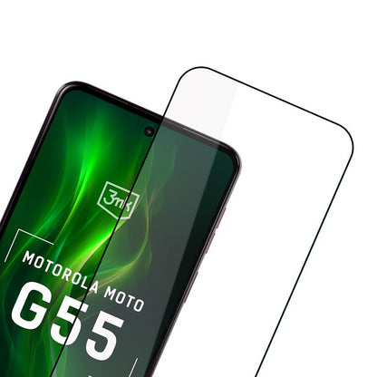 3mk HardGlass Max Lite – Grūdintas stiklas, skirtas Motorola Moto G55 5G (Juoda)