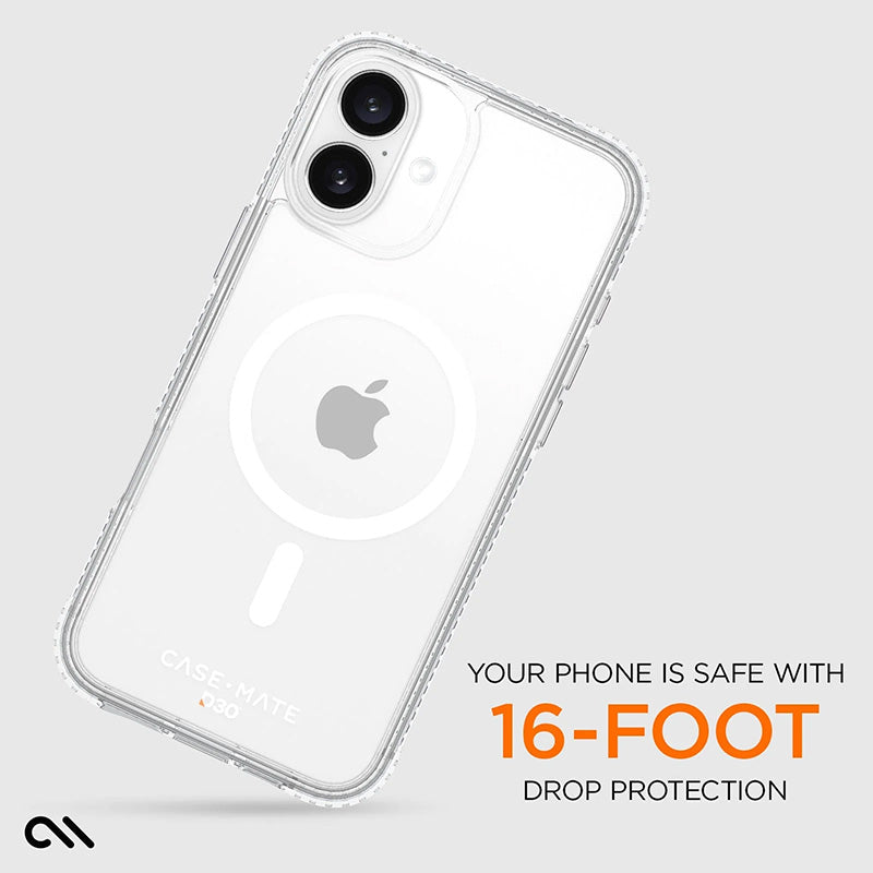 Case-Mate Tough D3O MagSafe – dėklas, skirtas „iPhone 16 Plus“ (skaidrus)