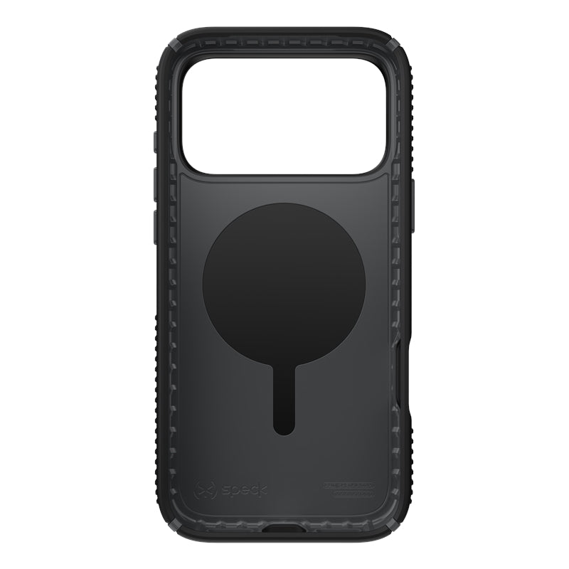 Speck Presidio2 Grip ClickLock ir MagSafe dėklas, skirtas iPhone 17 Pro Max (juoda / pilka / balta)