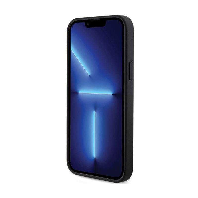 Guess 4G Triangle Metal Logo – dėklas, skirtas iPhone 14 Pro (juodas)