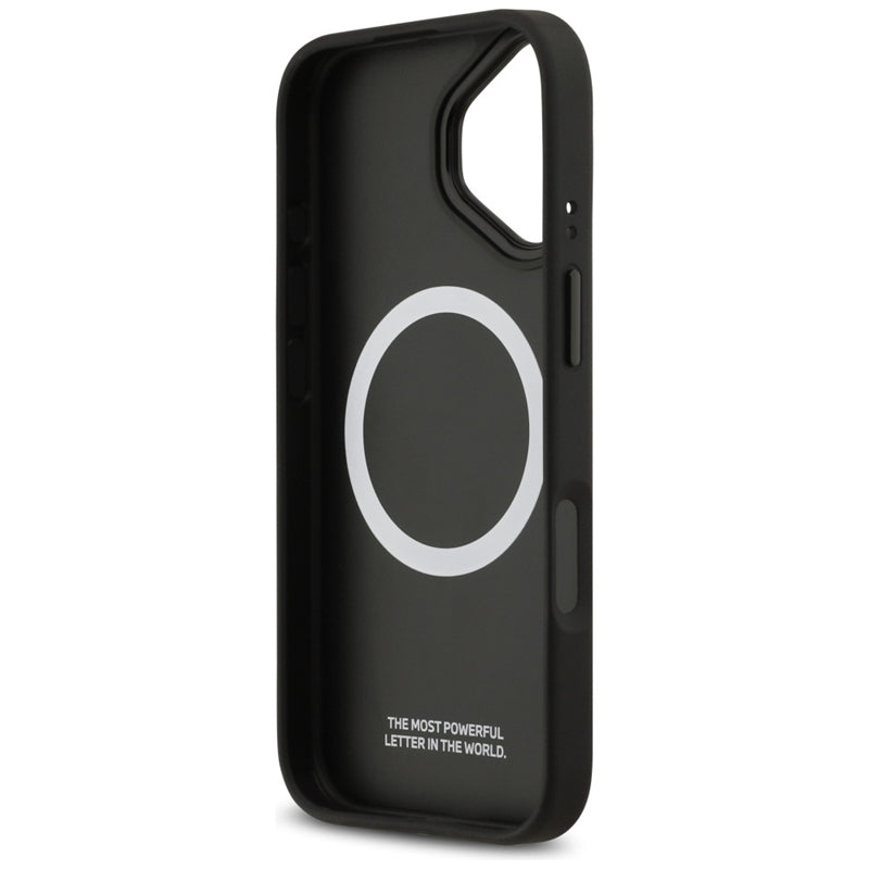 BMW M anglies pluošto logotipas MagSafe – dėklas iPhone 17 (antracitas)