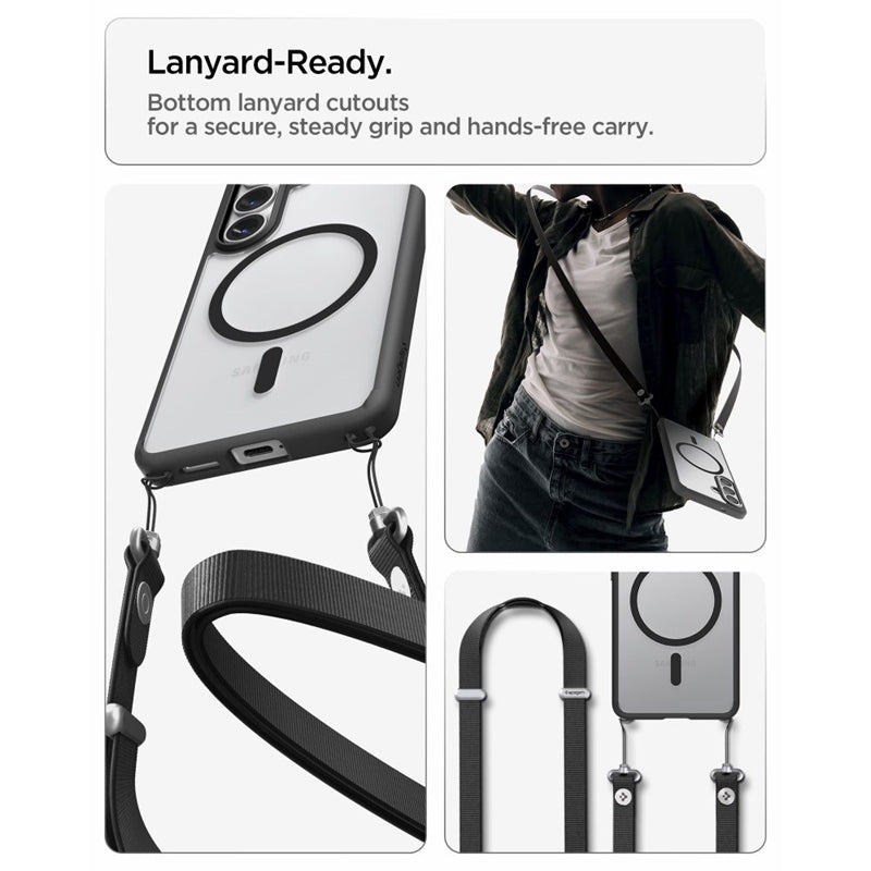 Spigen Ultra Hybrid Mag MagSafe – dėklas, skirtas Samsung Galaxy S26+ (Matinis juodas)