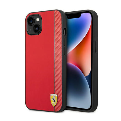 Ferrari Carbon – „iPhone 14 Plus“ dėklas (raudonas)