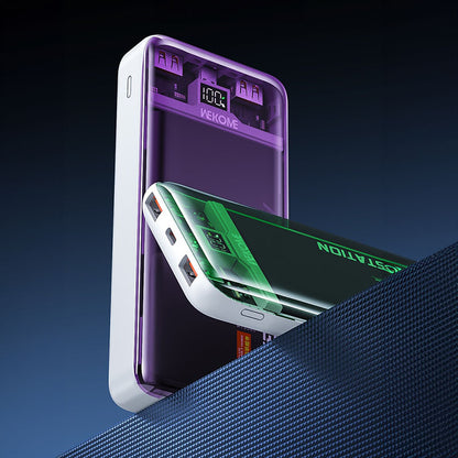 WEKOME WP-353 Vanguard Series – Išorinė baterija 10000 mAh PD 20W + QC 22.5W (žalia / skaidri)