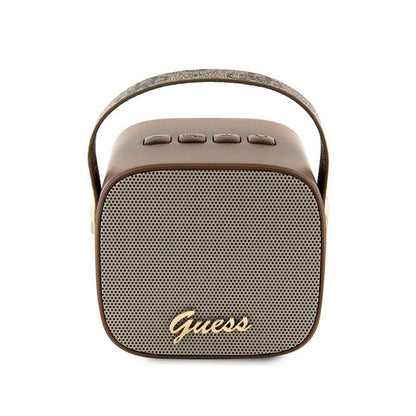 Guess mini Bluetooth garsiakalbis 4G Leather Script Logo su dirželiu - Bluetooth garsiakalbis V5.3 (rudas)