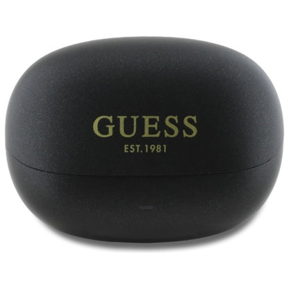 Guess Capsule Printed Logo – „Bluetooth“ TWS ANC ir ENC ausinės su įkrovimo dėklu (juodos)