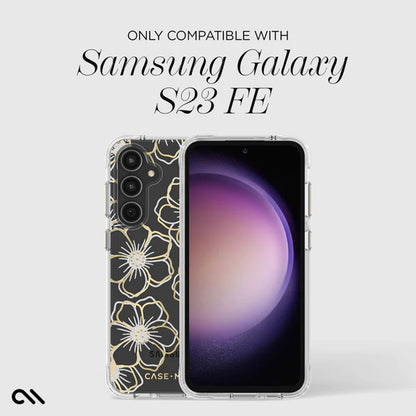Case-Mate Floral Gems – dėklas, skirtas Samsung Galaxy S23 FE 5G (auksinis)
