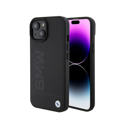 BMW od karšinės odos karšto spaudimo MagSafe – „iPhone 15“ dėklas (juodas)