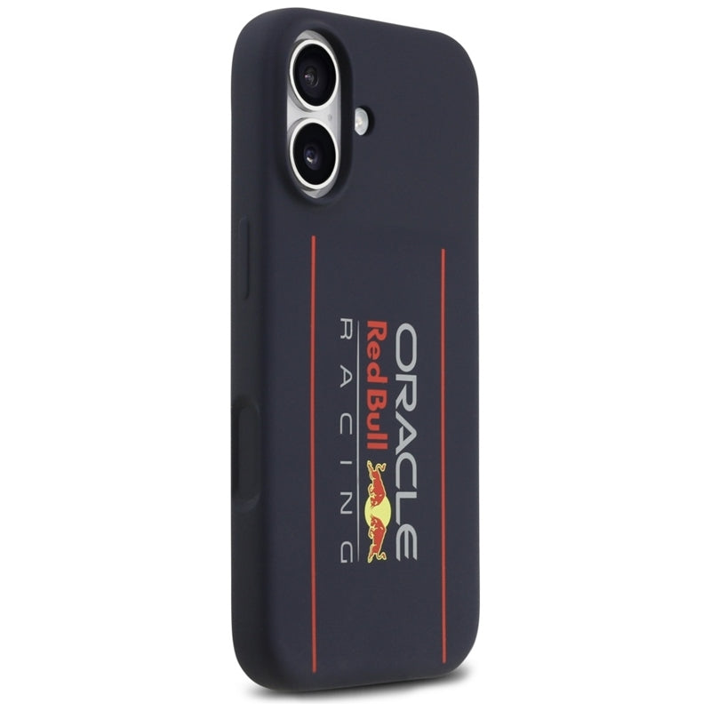 „Red Bull“ silikoninis „Oversize Vertical Logo MagSafe“ dėklas – iPhone 17 dėklas (tamsiai mėlynas)