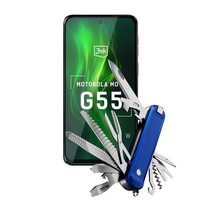 3mk HardGlass Max Lite – Grūdintas stiklas, skirtas Motorola Moto G55 5G (Juoda)