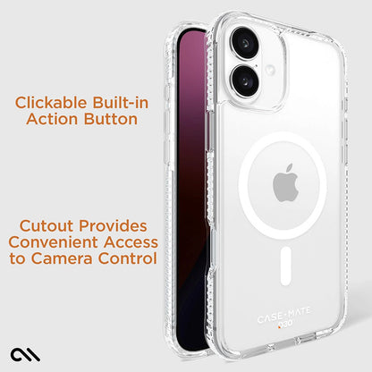 Case-Mate Tough D3O MagSafe – dėklas, skirtas „iPhone 16 Plus“ (skaidrus)