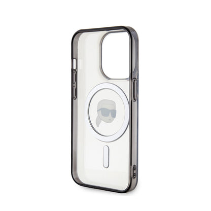 Karl Lagerfeld IML Karl Head MagSafe – dėklas iPhone 15 Pro (skaidrus)