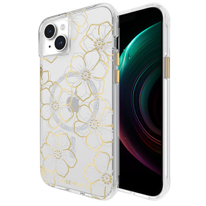 Case-Mate Floral Gems MagSafe – iPhone 15 Plus dėklas (auksinis)