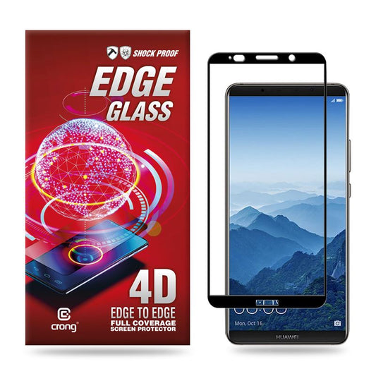 Crong Edge Glass – Visą paviršių dengiantis 9H grūdintas stiklas ekranui Huawei Mate 10