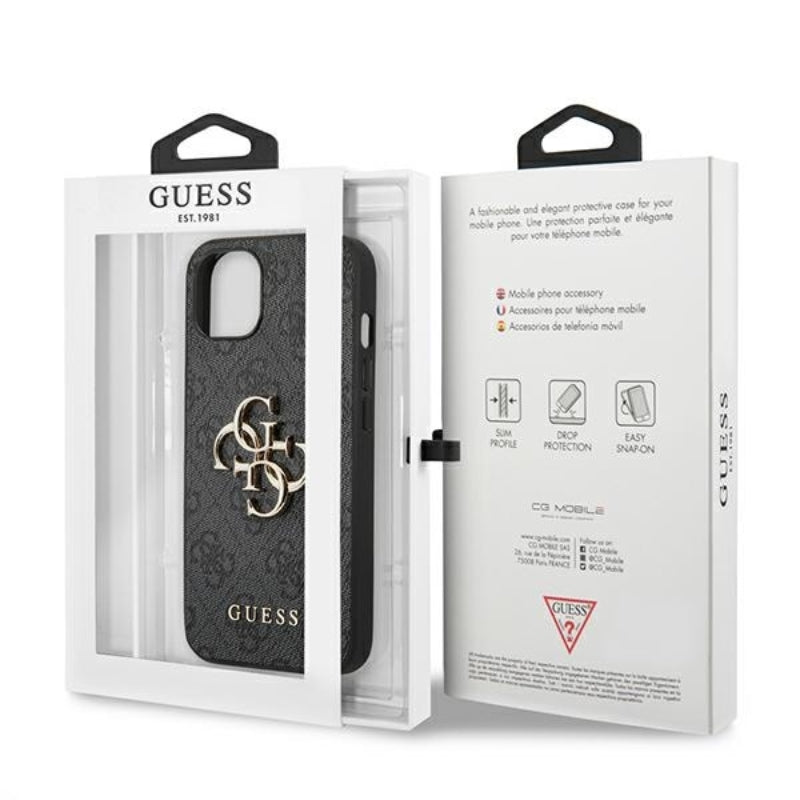 Guess 4G Big Metal Logo - Dėklas iPhone 13 (Pilka)