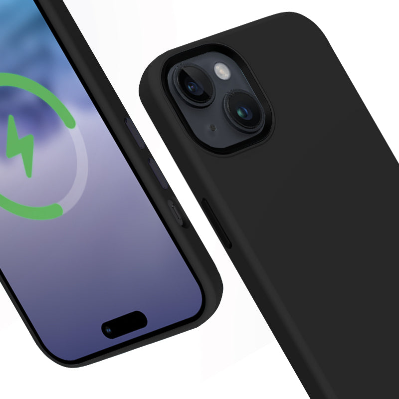 Crong Color Cover LUX Magnetic - dėklas, skirtas „iPhone 15 Plus“ su „MagSafe“ (juodas)