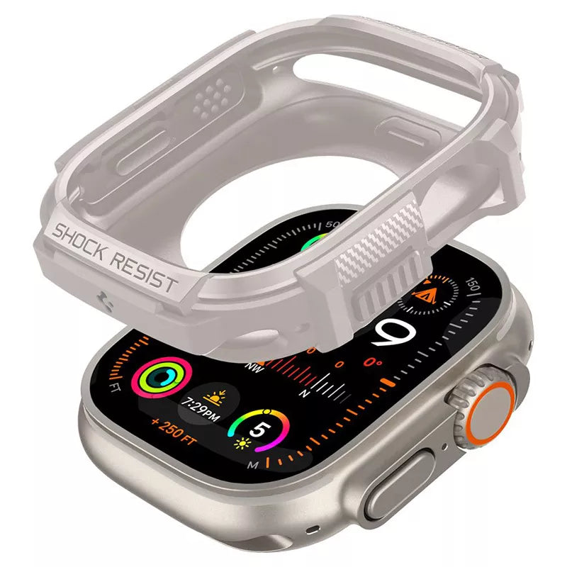 Spigen Rugged Armor - dėklas, skirtas Apple Watch Ultra 1/2 49 mm (smėlio spalvos)