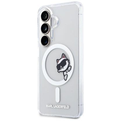 Karl Lagerfeld IML Peekaboo Choupette MagSafe dėklas - Samsung Galaxy S26 dėklas (Skaidrus)