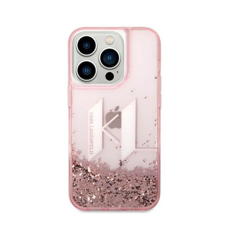 Karl Lagerfeld Liquid Glitter Big Logo dėklas – dėklas iPhone 14 Pro (rožinis)