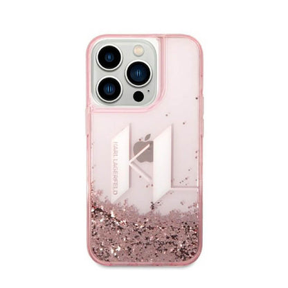 Karl Lagerfeld Liquid Glitter Big Logo dėklas – dėklas iPhone 14 Pro (rožinis)