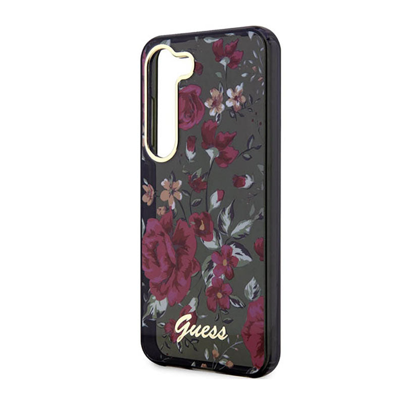 Guess Flower Collection - dėklas, skirtas Samsung Galaxy S23 (chaki)