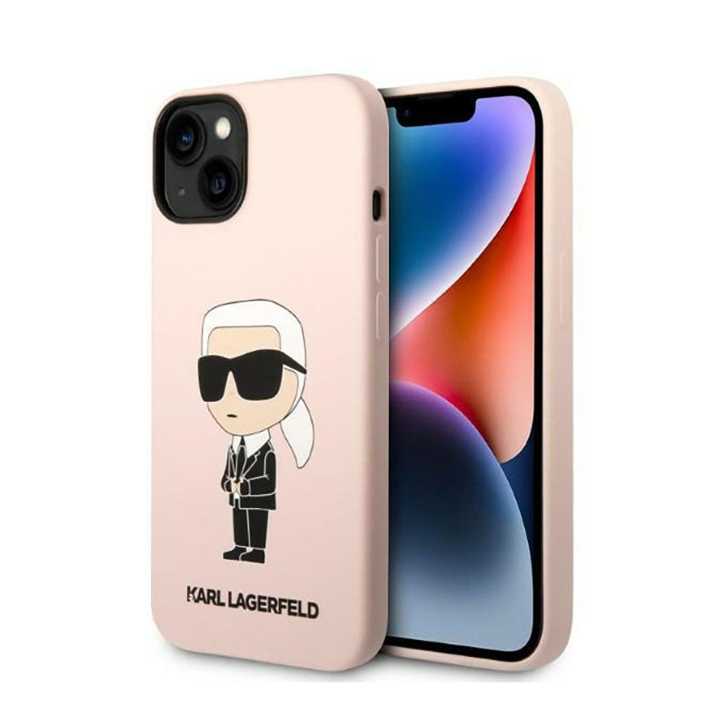 Karl Lagerfeld silikoninis NFT Ikonik - dėklas, skirtas „iPhone 14 Plus“ (rožinės spalvos)