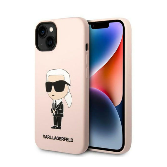 Karl Lagerfeld silikoninis NFT Ikonik - dėklas, skirtas „iPhone 14 Plus“ (rožinės spalvos)