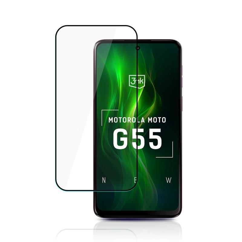 3mk HardGlass Max Lite – Grūdintas stiklas, skirtas Motorola Moto G55 5G (Juoda)