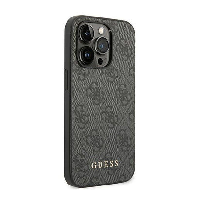 Guess 4G Metal Gold Logo dėklas iPhone 14 Pro Max (pilkas)