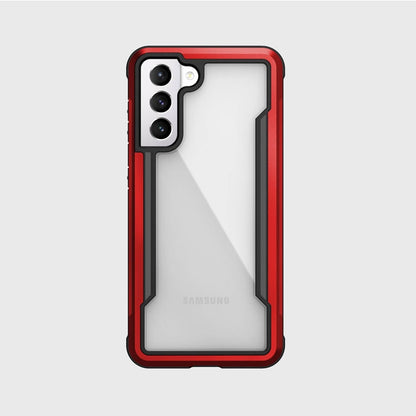 X-Doria Raptic Shield – aliuminio dėklas Samsung Galaxy S21 (antimikrobinė apsauga) (raudonas)