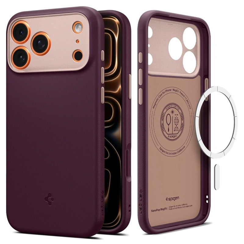 Nano Pop Mag MagSafe - Dėklas iPhone 17 Pro (Bordo pupelės) Spigen