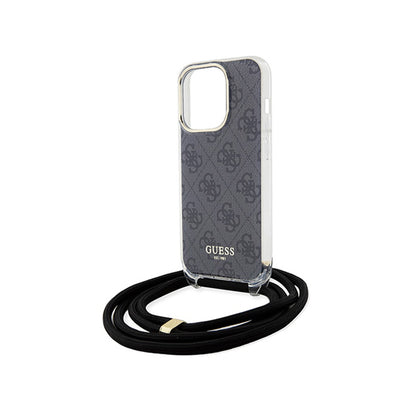Guess Crossbody Cord 4G Print - iPhone 15 Pro dėklas (juodas)
