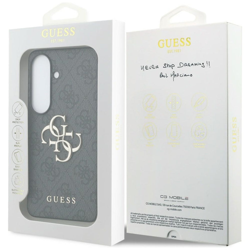 Guess 4G Big Metal Logo dėklas – Samsung Galaxy S26+ (Juodas)