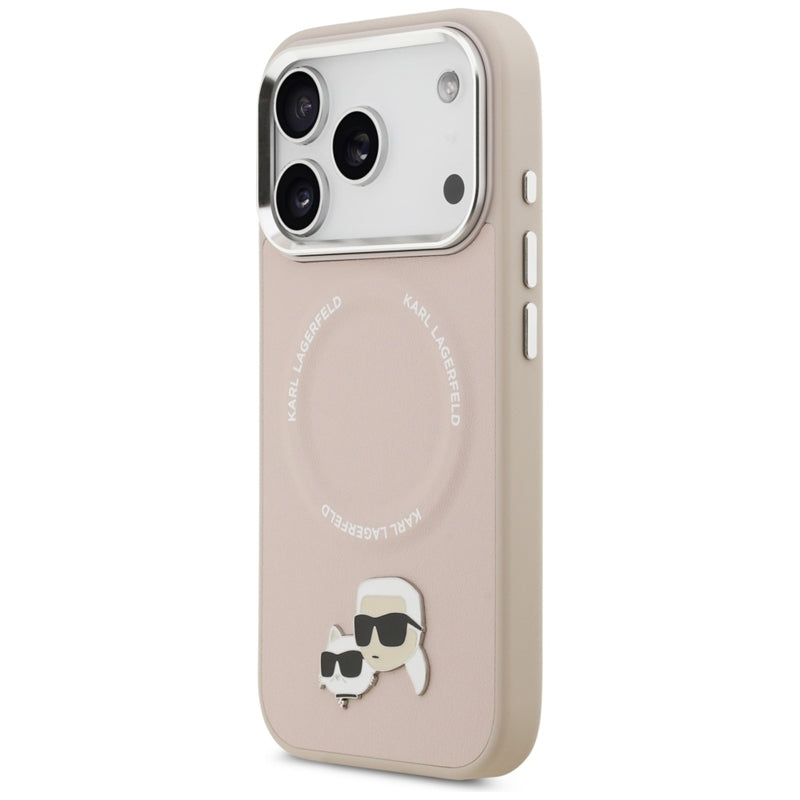 Karl Lagerfeld Karl & Choupette Smeigtukai MagSafe dėklas iPhone 17 Pro (rožinis)
