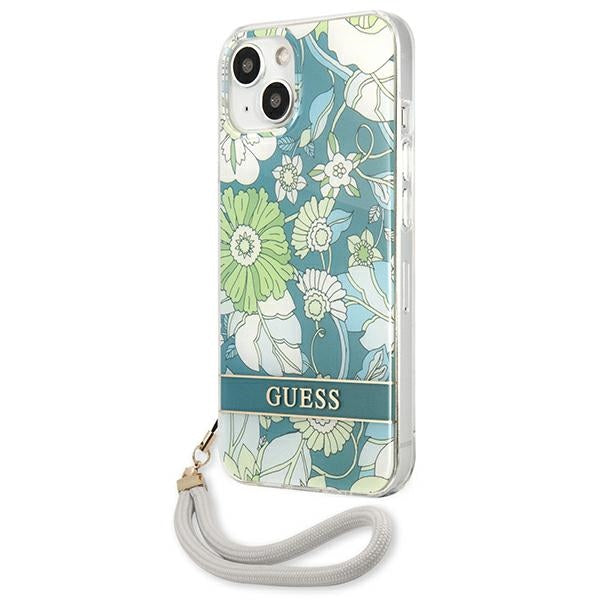 Guess Flower Cord – „iPhone 13 mini“ dėklas (žalias)