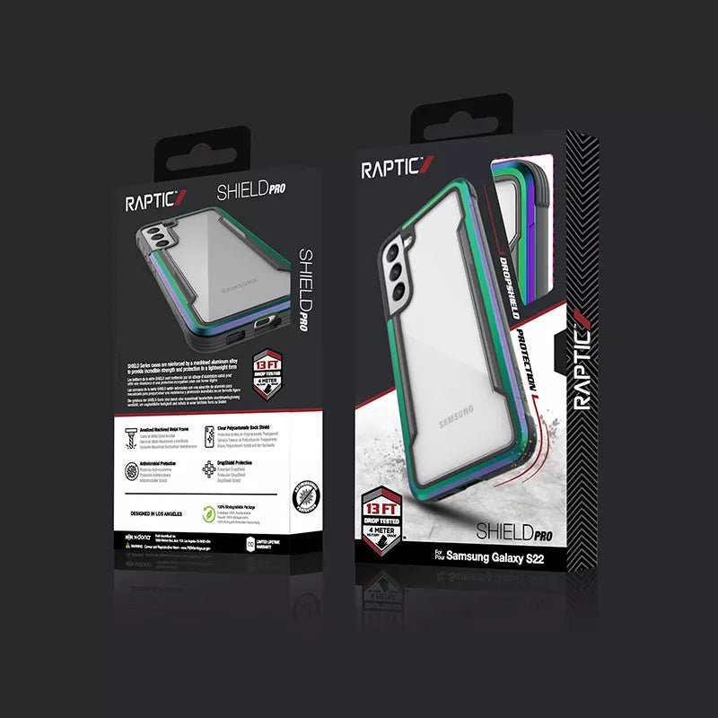 X-Doria Raptic Shield Pro – dėklas, skirtas Samsung Galaxy S22 5G (antimikrobinė apsauga) (vaivorykštinis)