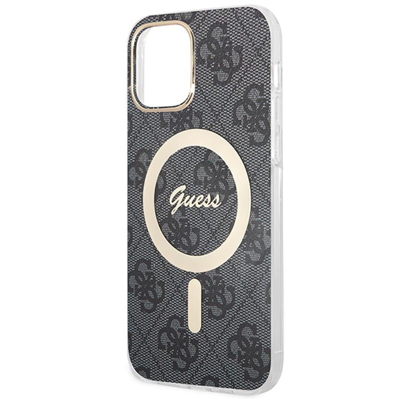 Guess Bundle Pack MagSafe 4G - Dėklų komplektas iPhone 12 / iPhone 12 Pro + MagSafe kroviklis (juodas / auksas)