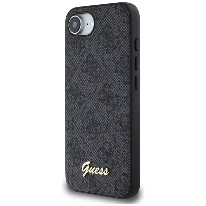 Guess 4G Script Logo MagSafe – dėklas iPhone 16e (juodas)