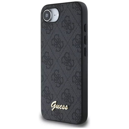 Guess 4G Script Logo MagSafe – dėklas iPhone 16e (juodas)