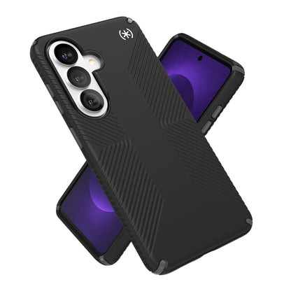 Speck Presidio2 Grip Magnet – Samsung Galaxy S26 MagSafe dėklas (juoda/skalūno pilka/balta)
