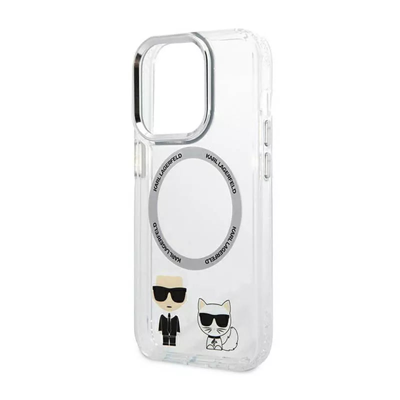 Karl Lagerfeld Karl&Choupette aliumininis MagSafe – dėklas skirtas iPhone 14 Pro (skaidrus)