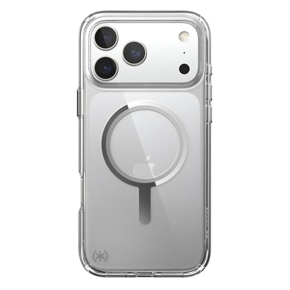 Speck Presidio Perfect Clear MagSafe dėklas – iPhone 17 Pro Max dėklas (skaidrus / sidabrinis)