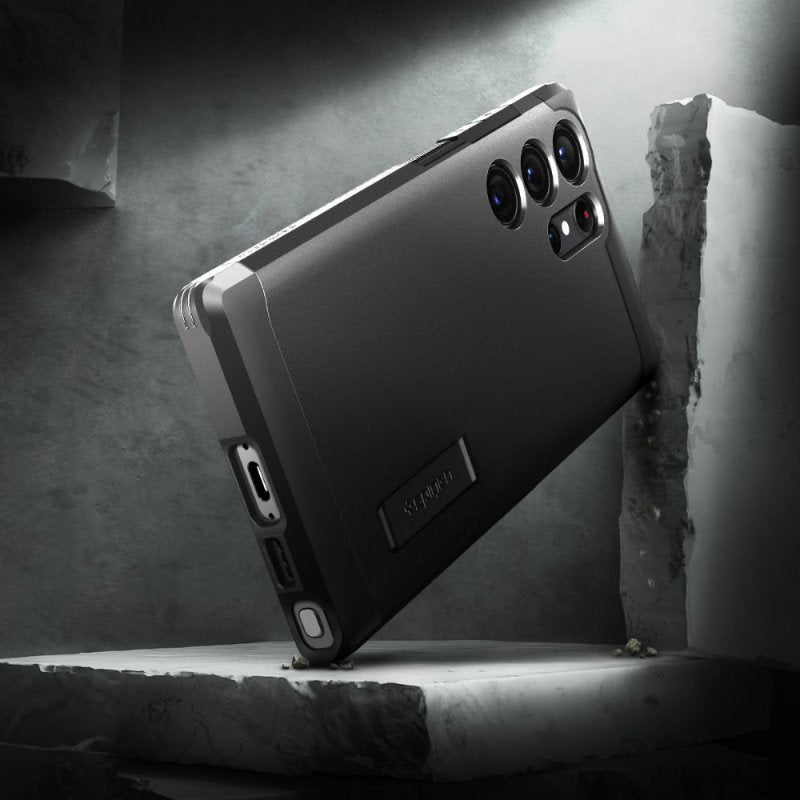 Spigen Tough Armor – dėklas, skirtas „Samsung Galaxy S23 Ultra“ (juodas)