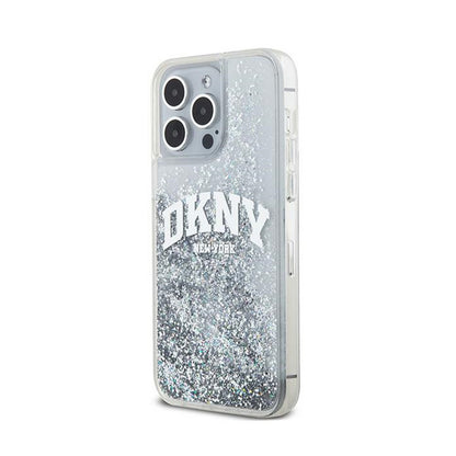 DKNY Skysti blizgučiai Didelis logotipas – dėklas skirtas iPhone 15 Pro Max (baltas)