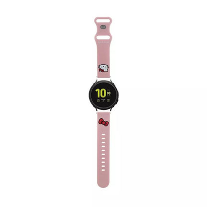 Hello Kitty Silikonas Kitty Galvutė - Universalus 20 mm išmaniojo laikrodžio dirželis (rožinis)