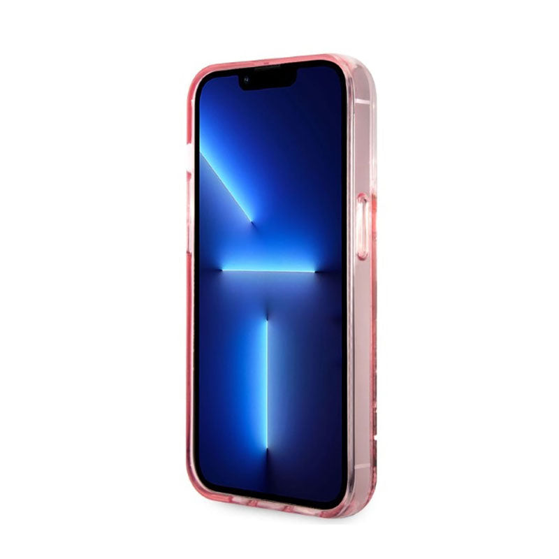 Karl Lagerfeld Liquid Glitter NFT Choupette Head – dėklas skirtas iPhone 14 Pro Max (rožinis)
